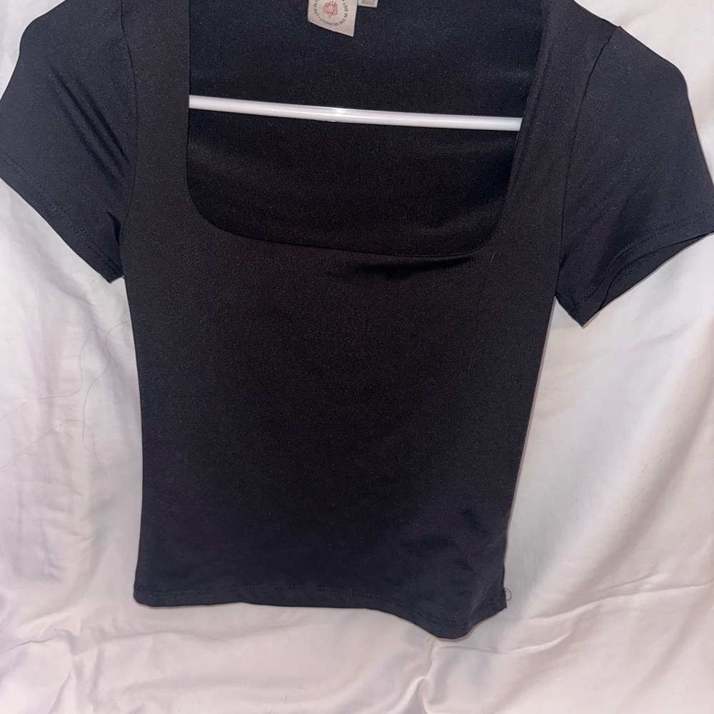 Athleta Black Square Neck Bodysuit
